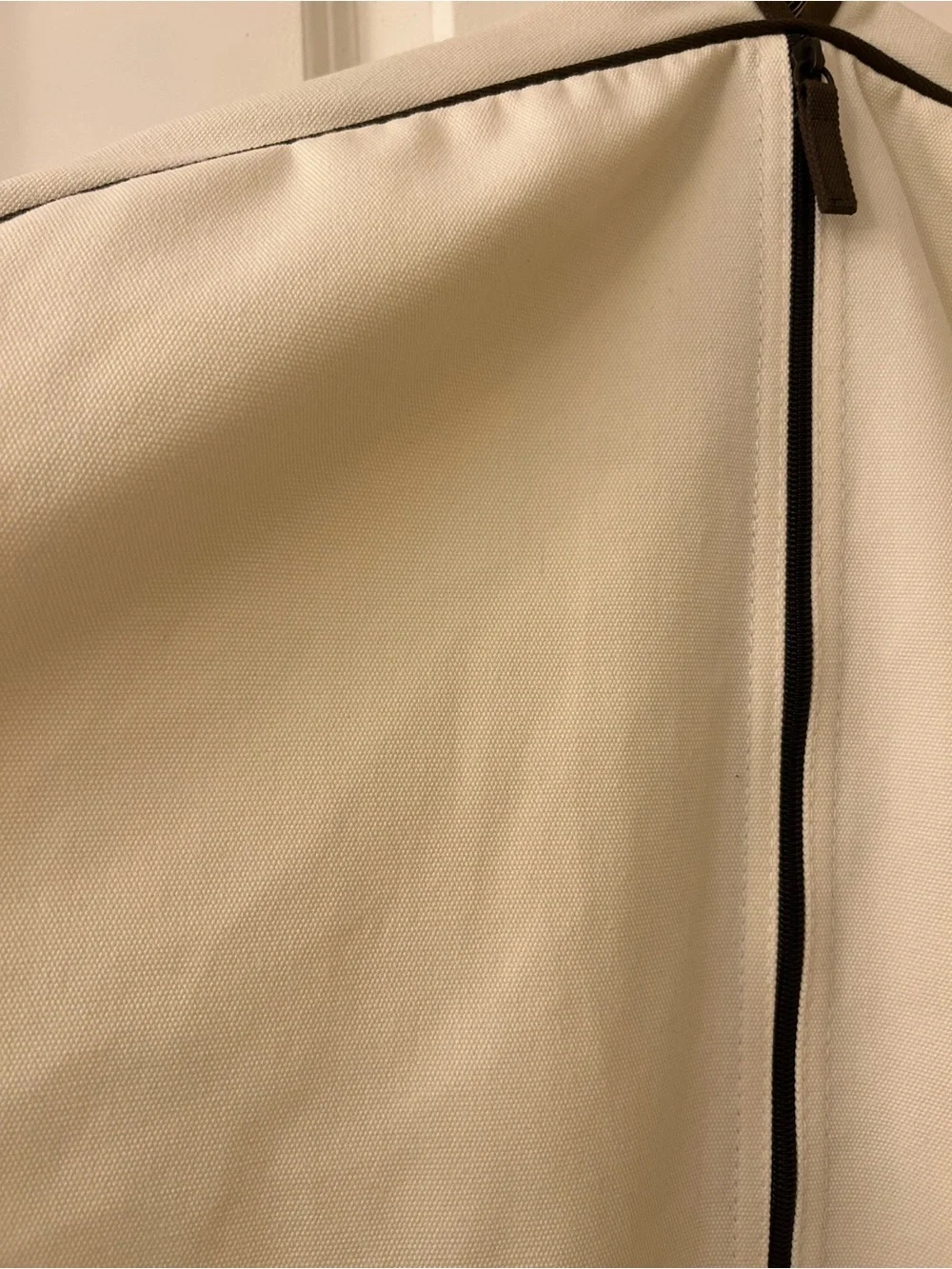 Hermes Garment Bag in Cream with Piping Trim